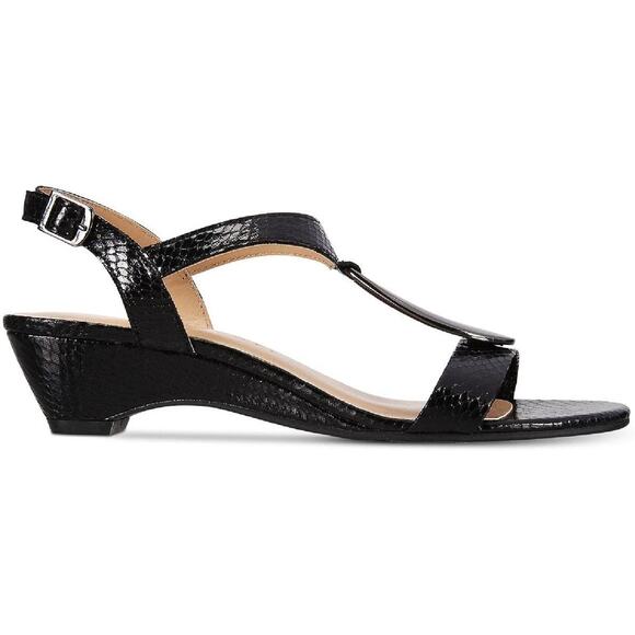 Karen Scott Carmeyy Black Strappy Wedge Sandals 6M (NWT) - Picture 6 of 7